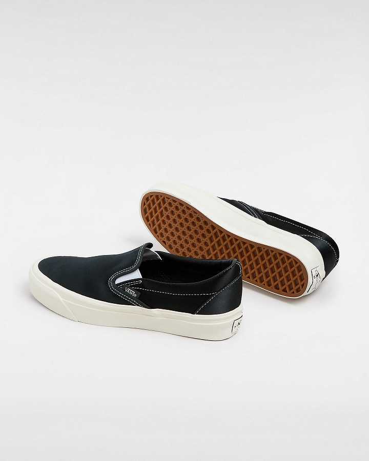Women Vans Premium 98 Satin Slip On Shoes Black Malaysia | VN9082654