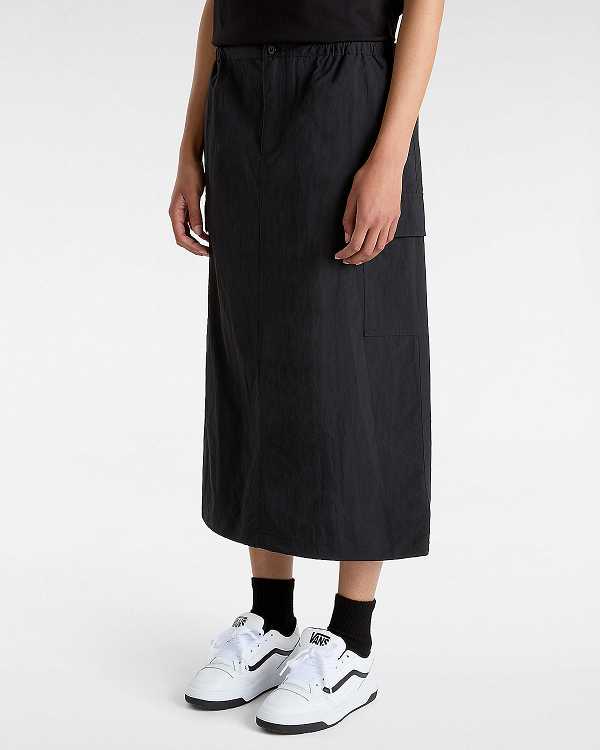 Women Vans Riley Parachute Cargo Skirt Black Malaysia | VN3951864
