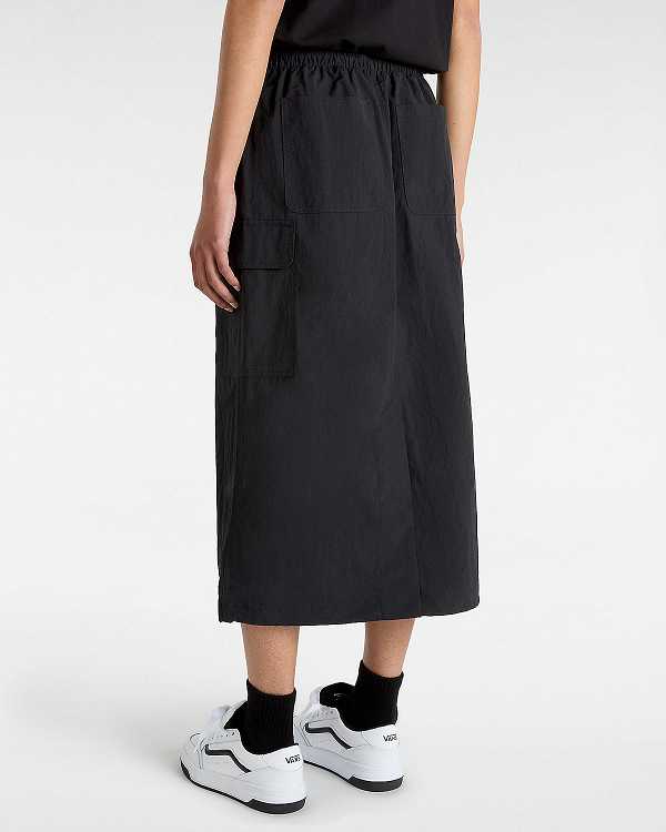 Women Vans Riley Parachute Cargo Skirt Black Malaysia | VN3951864
