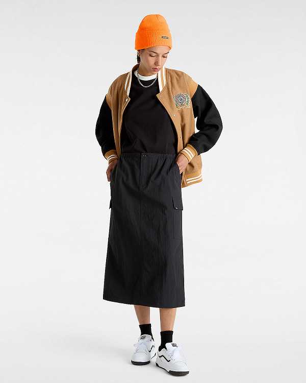 Women Vans Riley Parachute Cargo Skirt Black Malaysia | VN3951864