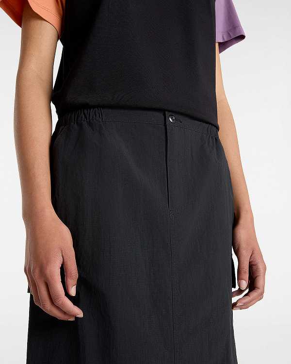 Women Vans Riley Parachute Cargo Skirt Black Malaysia | VN3951864