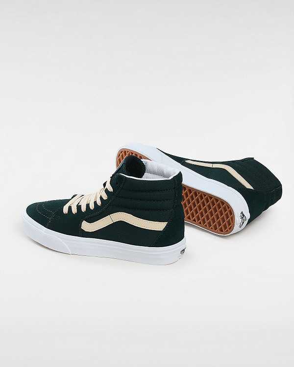 Women Vans Sk8-Hi Suede Skate Shoes Green Malaysia | VN7634928