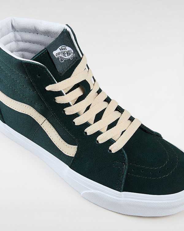 Women Vans Sk8-Hi Suede Skate Shoes Green Malaysia | VN7634928