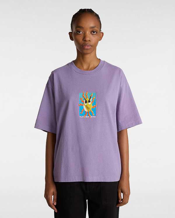 Women Vans Skate Clay T Shirts Purple Malaysia | VN3071569
