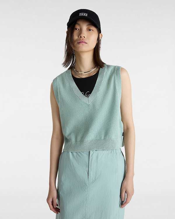 Women Vans Syd Sweater Vest Blue Malaysia | VN3568127