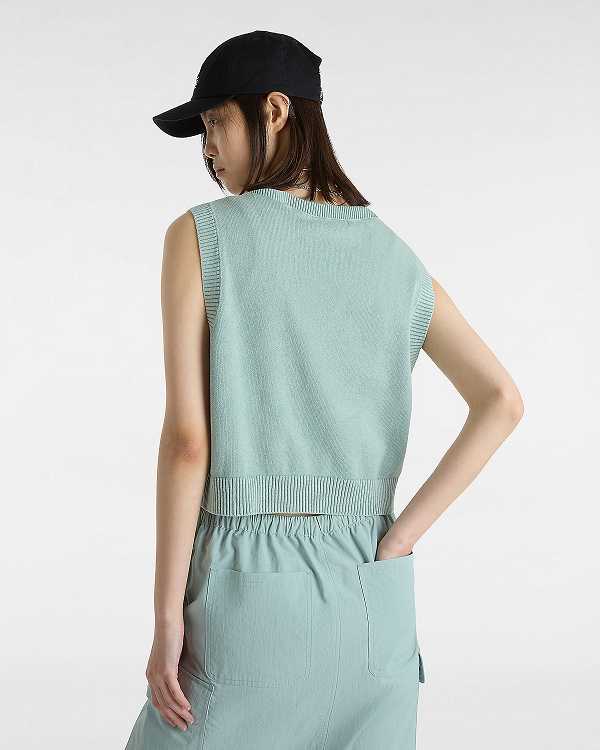 Women Vans Syd Sweater Vest Blue Malaysia | VN3568127