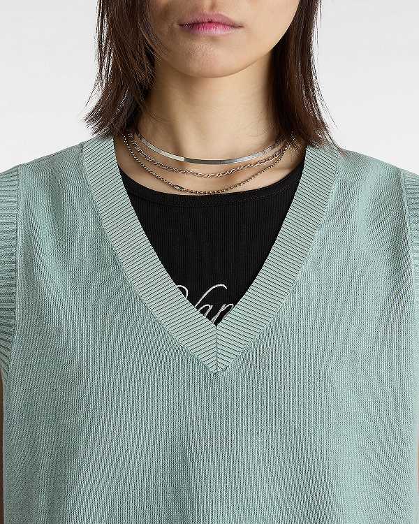 Women Vans Syd Sweater Vest Blue Malaysia | VN3568127