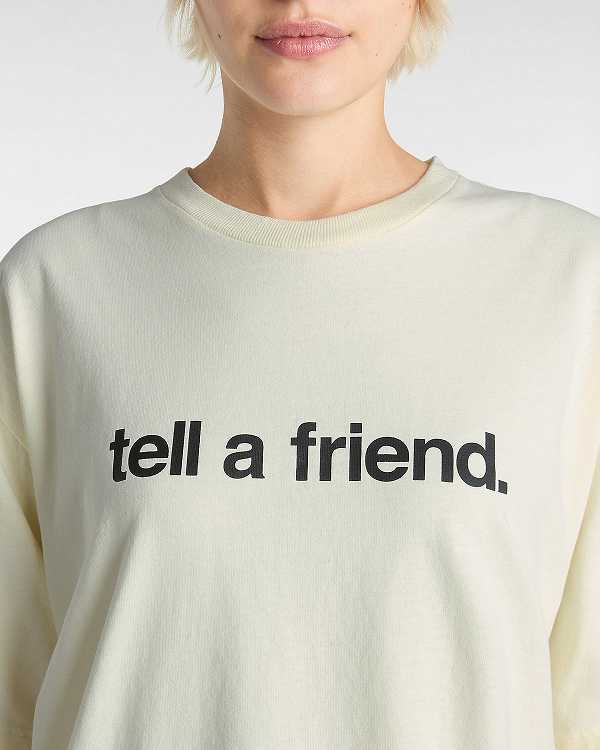 Women Vans Tell a Friend T Shirts Beige Malaysia | VN1895237