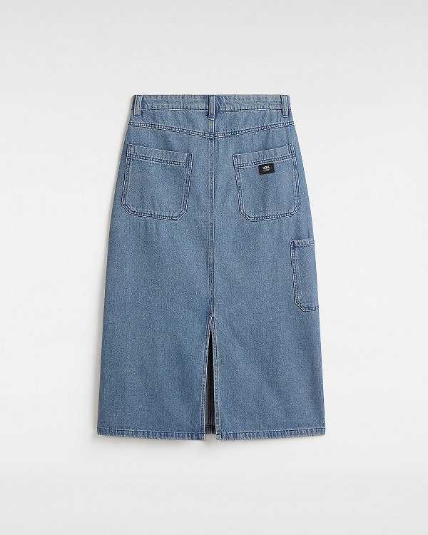 Women Vans Union Denim Carpenter Skirt Blue Malaysia | VN7609243