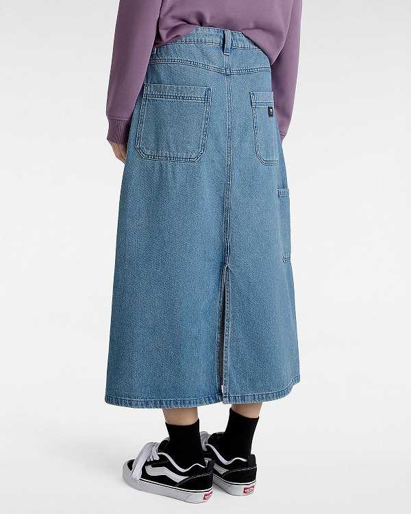 Women Vans Union Denim Carpenter Skirt Blue Malaysia | VN7609243