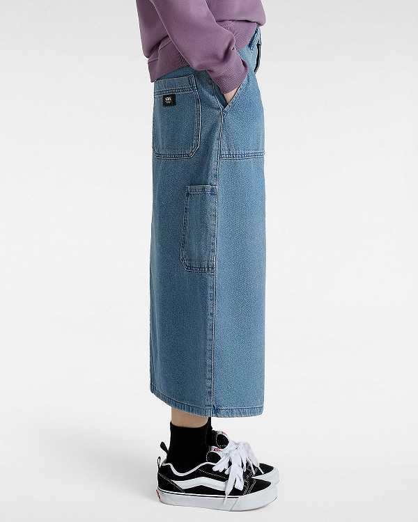 Women Vans Union Denim Carpenter Skirt Blue Malaysia | VN7609243