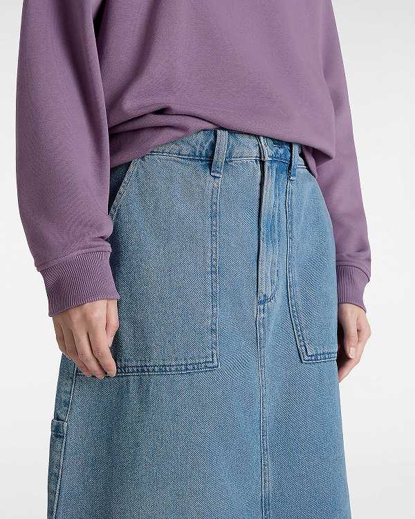 Women Vans Union Denim Carpenter Skirt Blue Malaysia | VN7609243