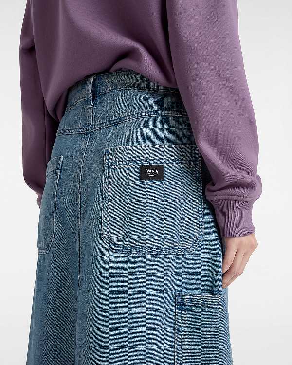 Women Vans Union Denim Carpenter Skirt Blue Malaysia | VN7609243