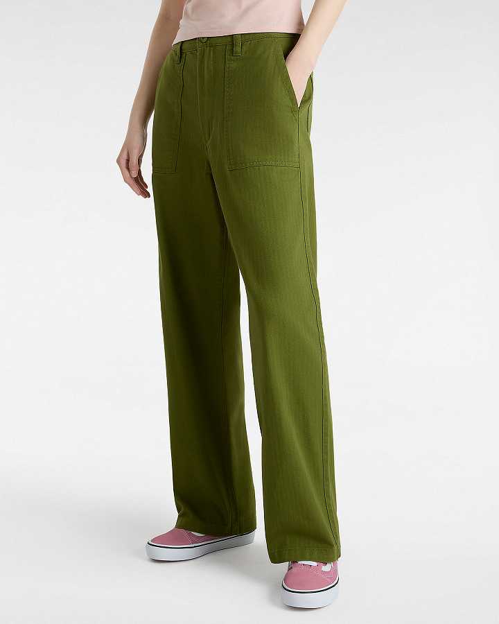 Women Vans Union Relaxed Carpenter Pants Green Malaysia | VN3487152