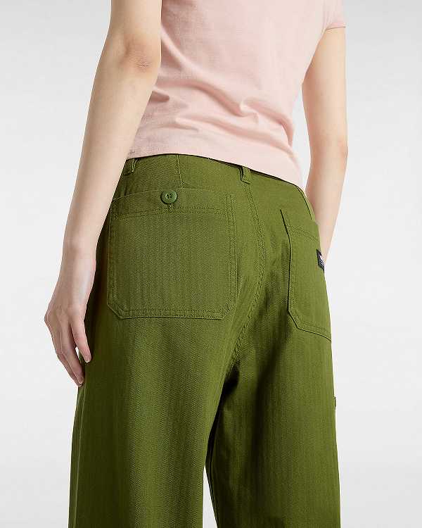 Women Vans Union Relaxed Carpenter Pants Green Malaysia | VN3487152