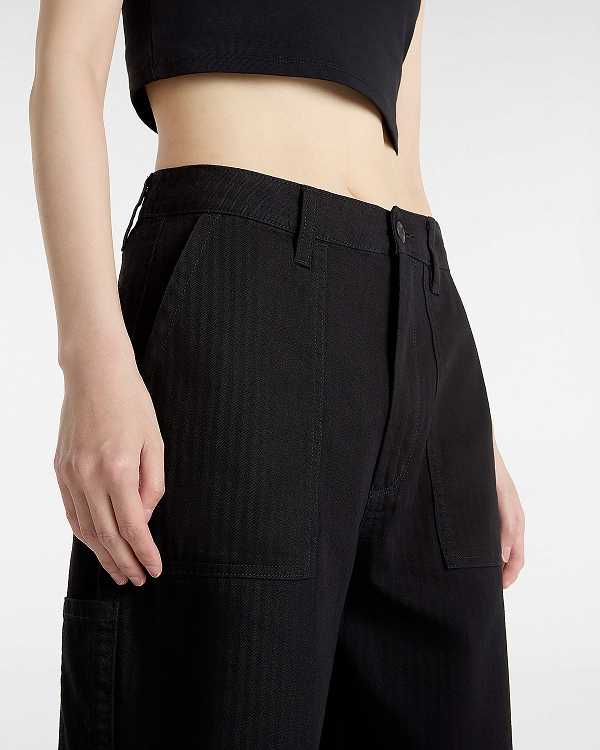 Women Vans Union Relaxed Carpenter Pants Black Malaysia | VN2568910