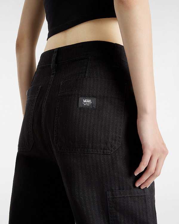 Women Vans Union Relaxed Carpenter Pants Black Malaysia | VN2568910