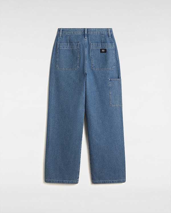 Women Vans Union Relaxed Denim Carpenter Pants Blue Malaysia | VN1796840