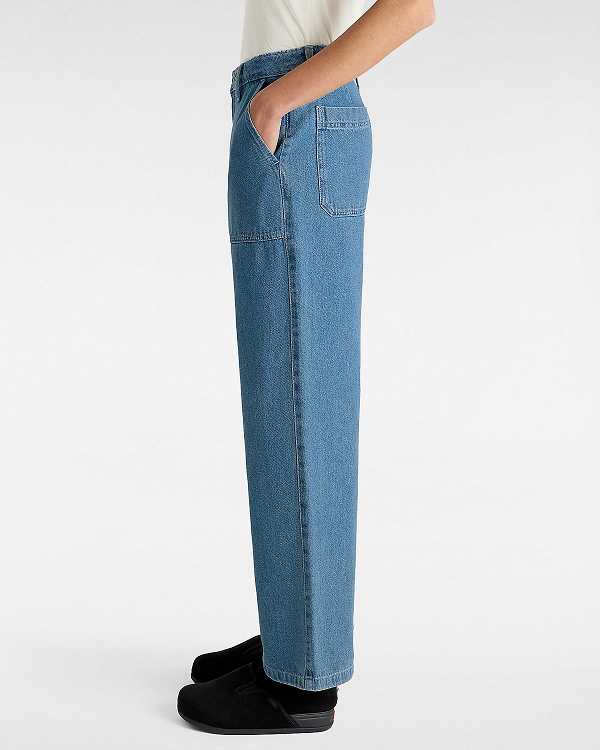 Women Vans Union Relaxed Denim Carpenter Pants Blue Malaysia | VN1796840