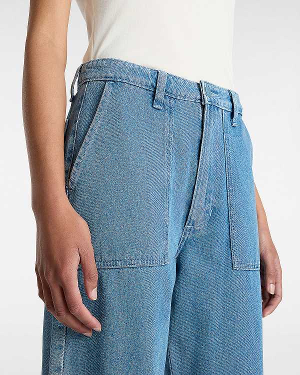 Women Vans Union Relaxed Denim Carpenter Pants Blue Malaysia | VN1796840