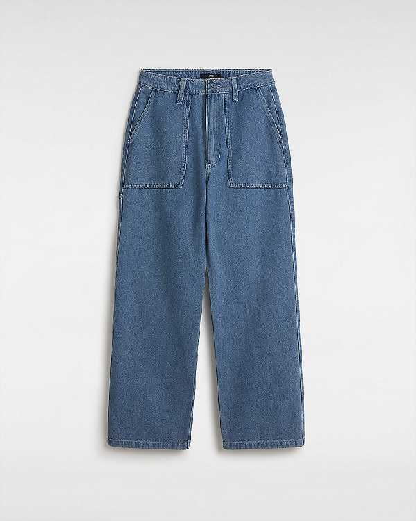 Women Vans Union Relaxed Denim Carpenter Pants Blue Malaysia | VN1796840