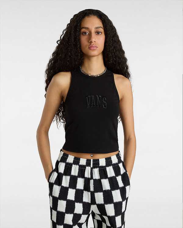 Women Vans Varsity Racer Tank Top Black Malaysia | VN1385790