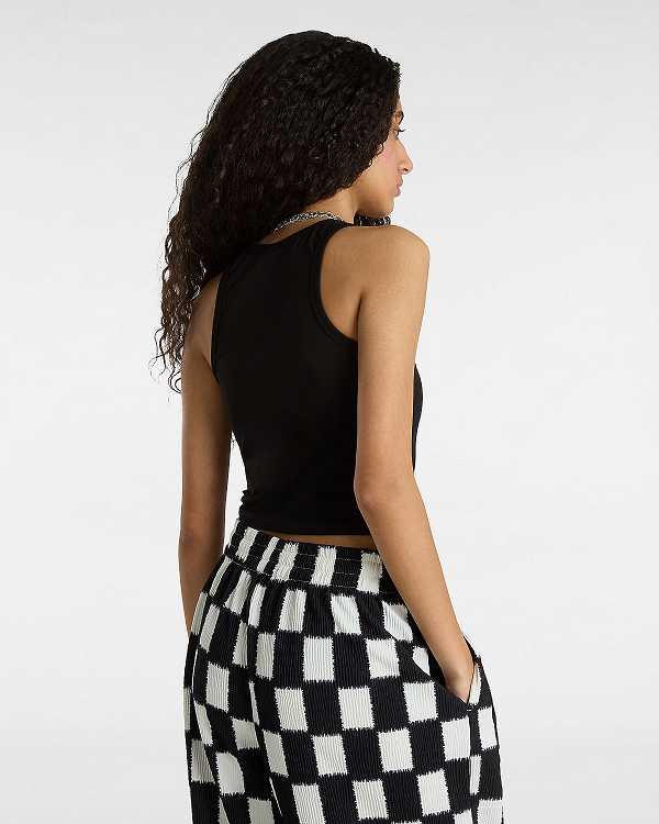 Women Vans Varsity Racer Tank Top Black Malaysia | VN1385790