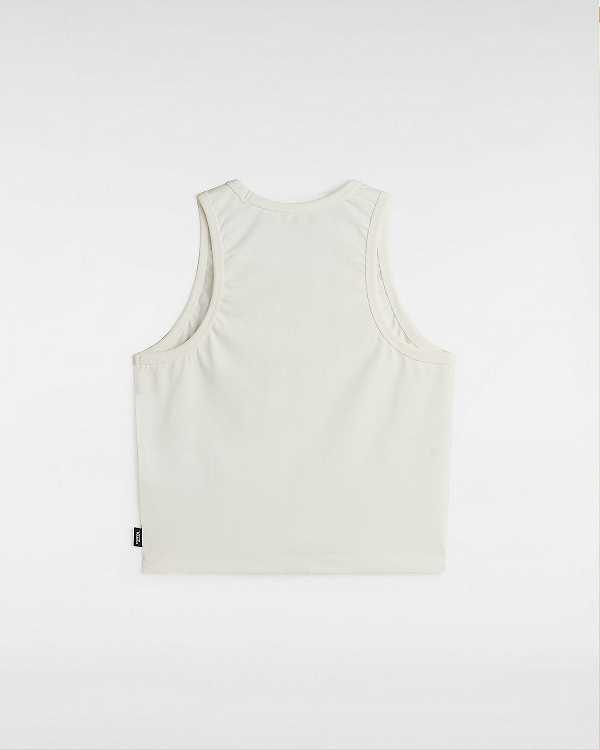 Women Vans Varsity Racer Tank Top White Malaysia | VN4092735