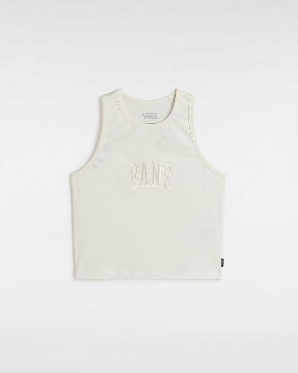 Women Vans Varsity Racer Tank Top White Malaysia | VN4092735