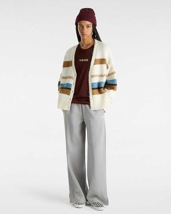Women Vans Vitality Fields Long Sleeve T Shirts Brown Malaysia | VN6972418